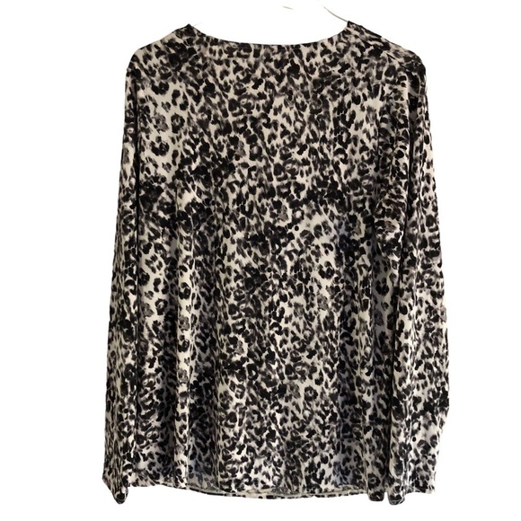 Rachel Rachel Roy Draped Front Long Sleeve Pullover 1X Black White - Picture 3 of 9